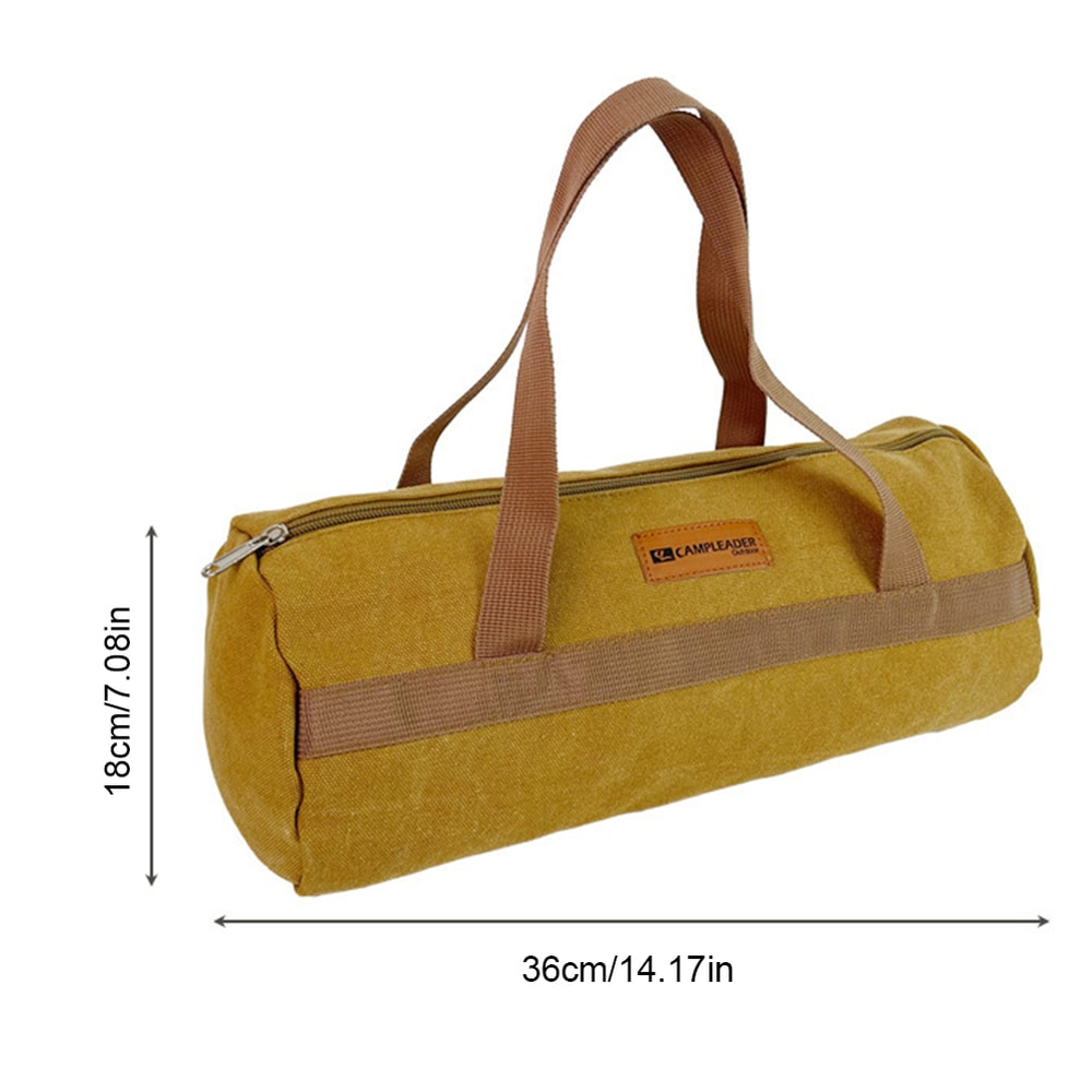 Large Capacity Canvas Camping Tool Storage Bag Tent, Hammer & Ground Nail Organizer for Outdoor Adventures