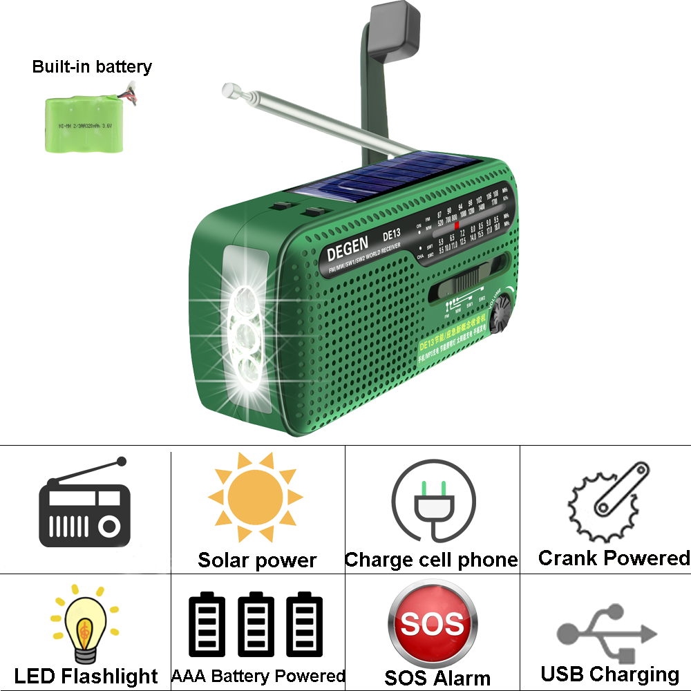 Portable SunPowered Alarm Clock Radio With Emergency Radio Phone Charger 4