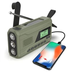 bluetooth solar emergency radio with hand crank & flashlight portable outdoor radio for camping & survival