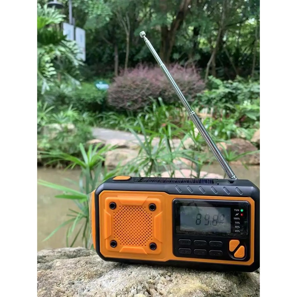 Portable Emergency Weather Radio With Hand Crank Solar Charging Flashlight And Phone Charger 3