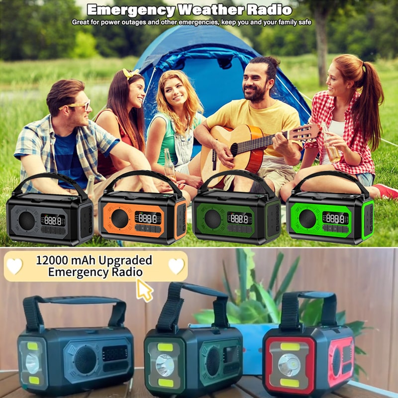 Emergency Weather Radio With Hand Crank Radio And Solar Charging 1