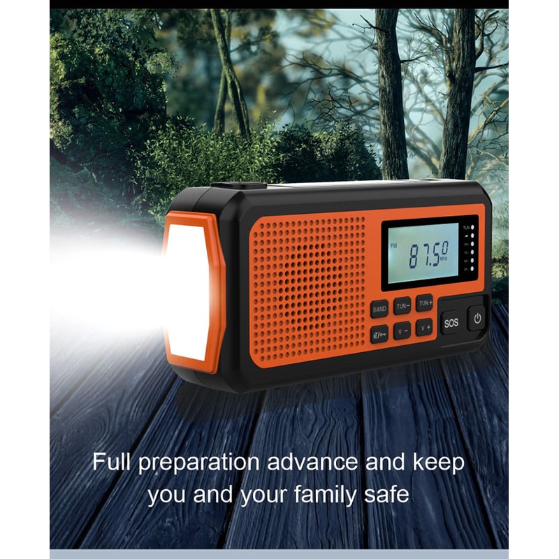 Hand Crank Emergency Radio With Solar Charger Flashlight And Power Bank 1
