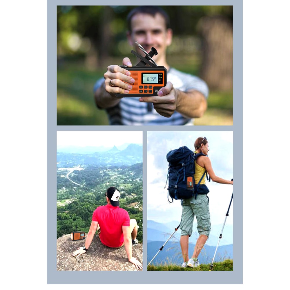 Hand Crank Emergency Radio With Solar Charger Flashlight And Power Bank 5