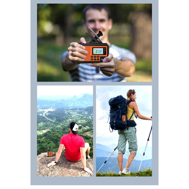 Hand Crank Emergency Radio With Solar Charger Flashlight And Power Bank 5