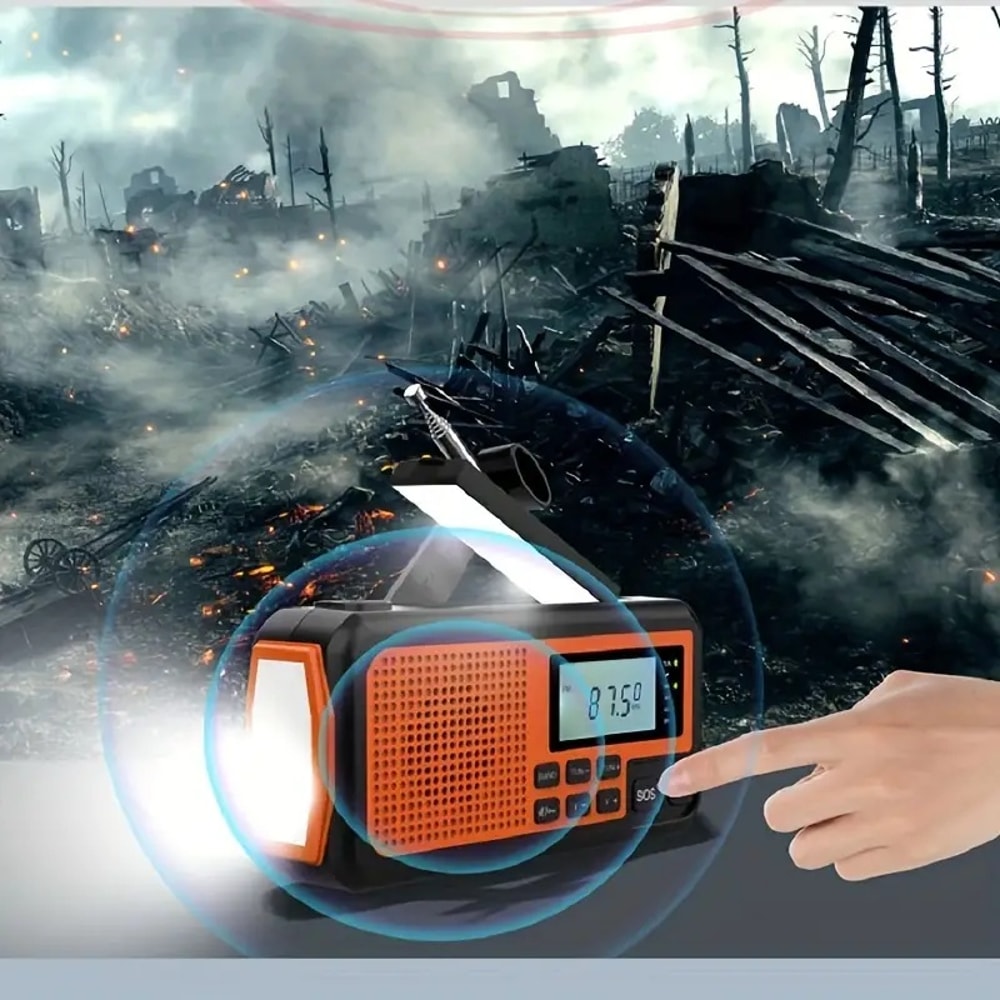 Hand Crank Emergency Radio With Solar Charger Flashlight And Power Bank 6