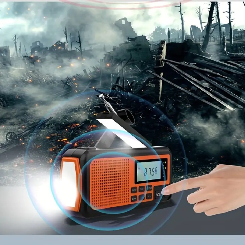 Hand Crank Emergency Radio With Solar Charger Flashlight And Power Bank 6
