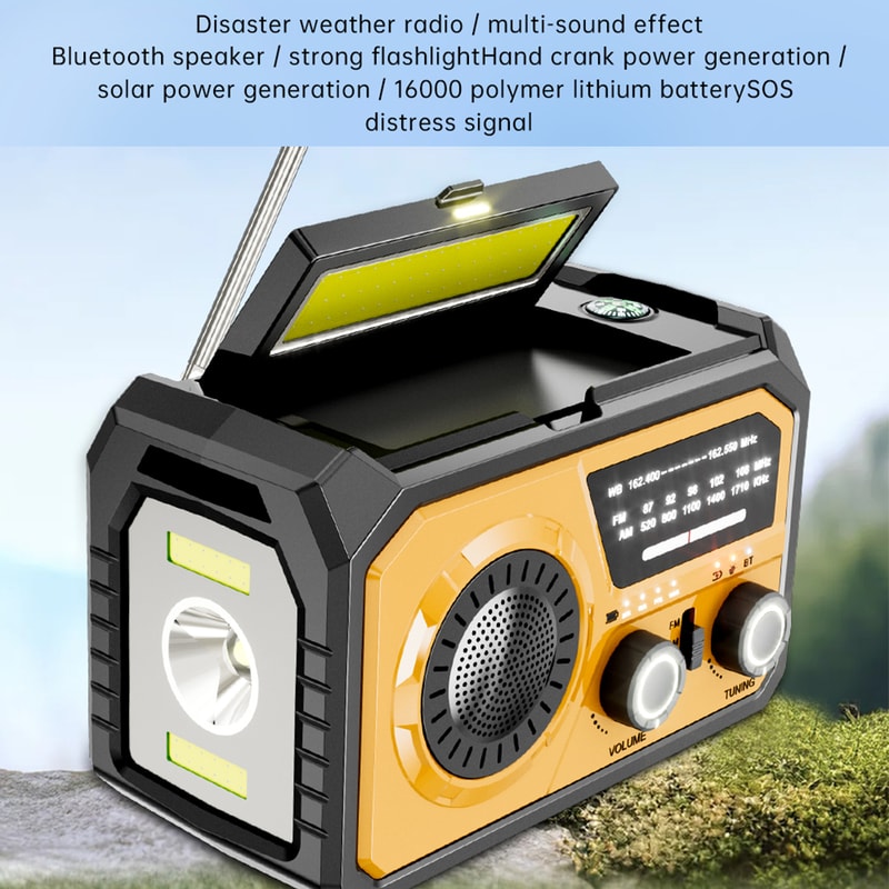 StormReady Emergency Weather Radio with Hand Crank, Solar Charging and SOS Light