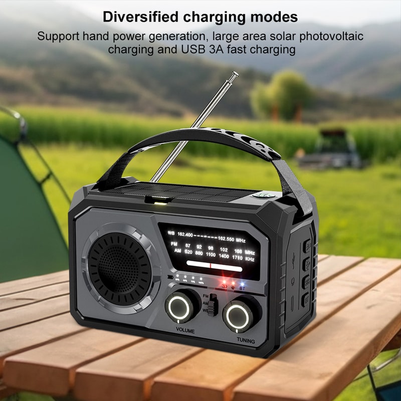 StormReady Emergency Weather Radio with Hand Crank, Solar Charging and SOS Light