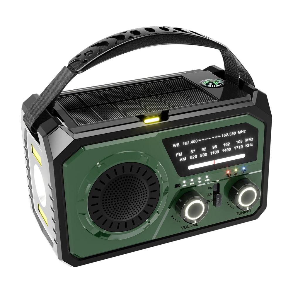 StormReady Emergency Weather Radio with Hand Crank, Solar Charging and SOS Light