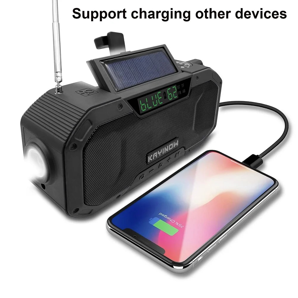 Hand Crank Emergency Radio with Solar Charging, Flashlight and SOS Alarm