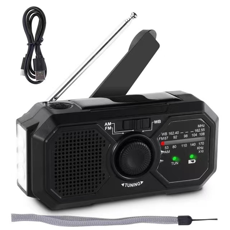 Solar Emergency Radio With Hand Crank Portable Radio And Power Bank 1