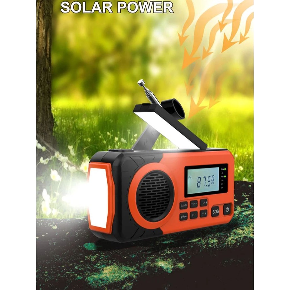 Emergency Weather Radio With Hand Crank Solar Powered Radio And Phone Charger 2