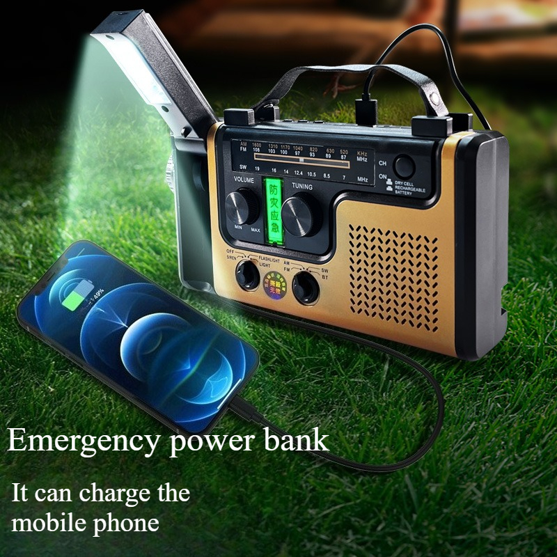StormReady Bluetooth Emergency Weather Radio with Solar Hand Crank Charger