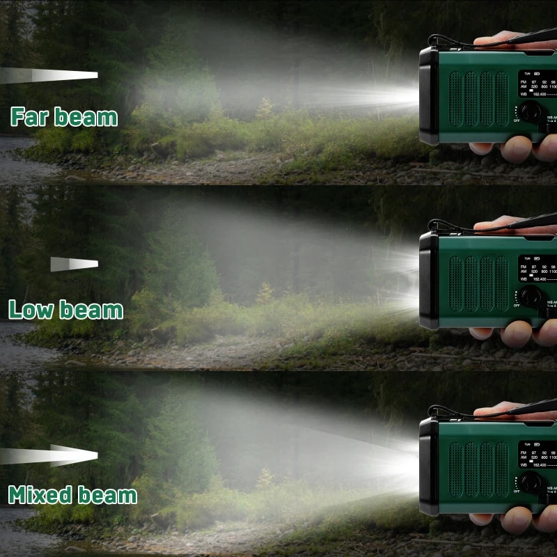 Emergency Weather Radio With NOAA Solar Hand Crank Flashlight 5