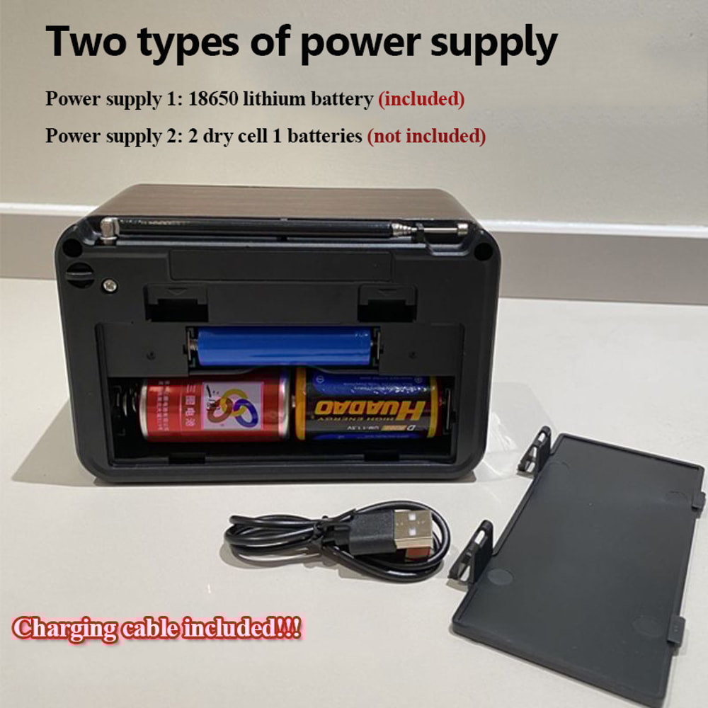 RetroWave Portable AM FM SW Radio Bluetooth Speaker With Flashlight 4