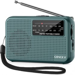 portable am fm pocket radio battery operated with headphone jack for walking and emergency use