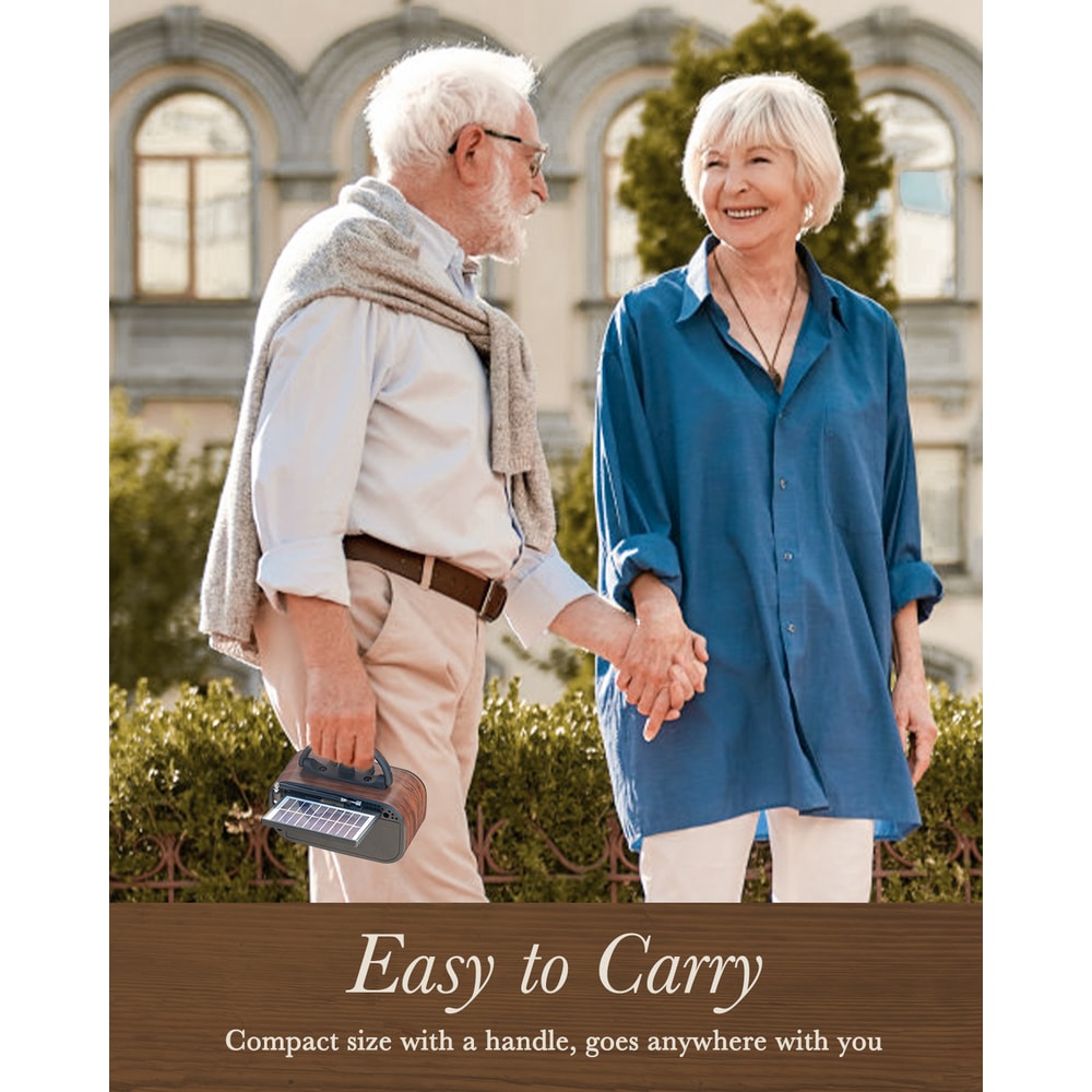 Vintage Solar Bluetooth Radio Speaker With AM FM SW Portable Shortwave Tuner 4