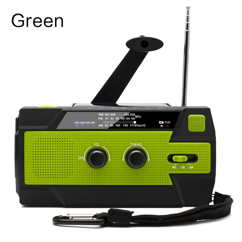 StormReady Solar Hand Crank Emergency Weather Radio with LED Reading Light