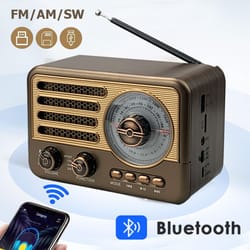 portable bluetooth am fm radio with led flashlight