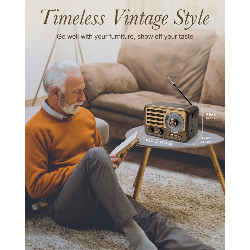 Portable Bluetooth AM FM Radio with LED Flashlight