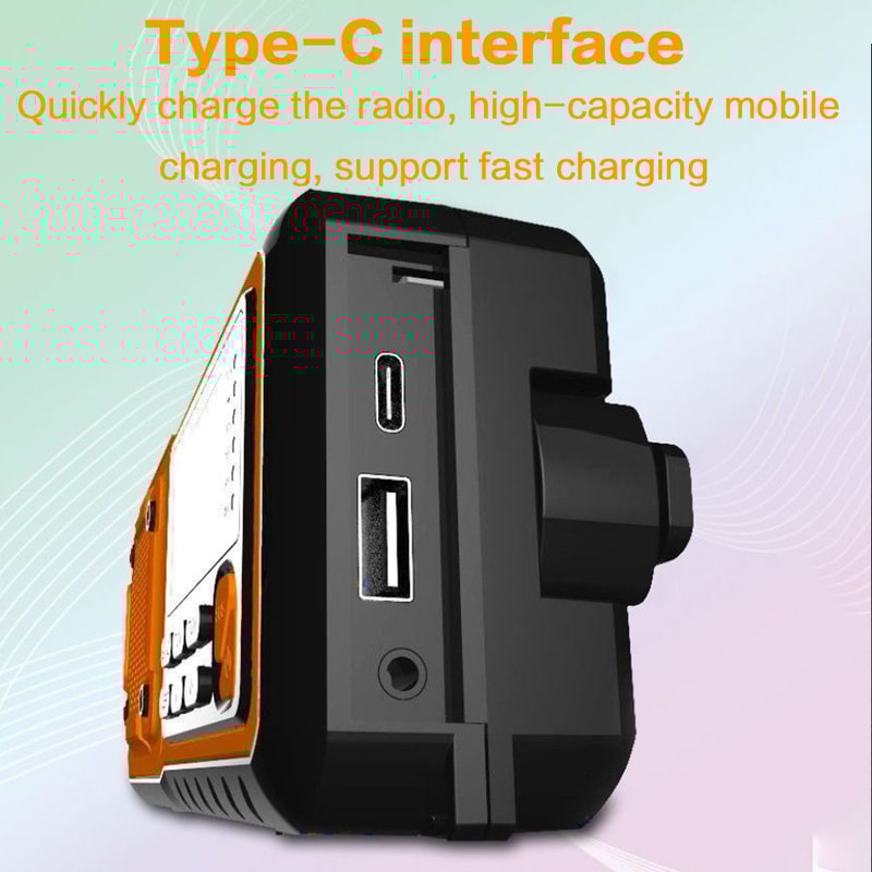 Portable Emergency Weather Radio With Hand Crank Solar Charger And Phone Power Bank 3