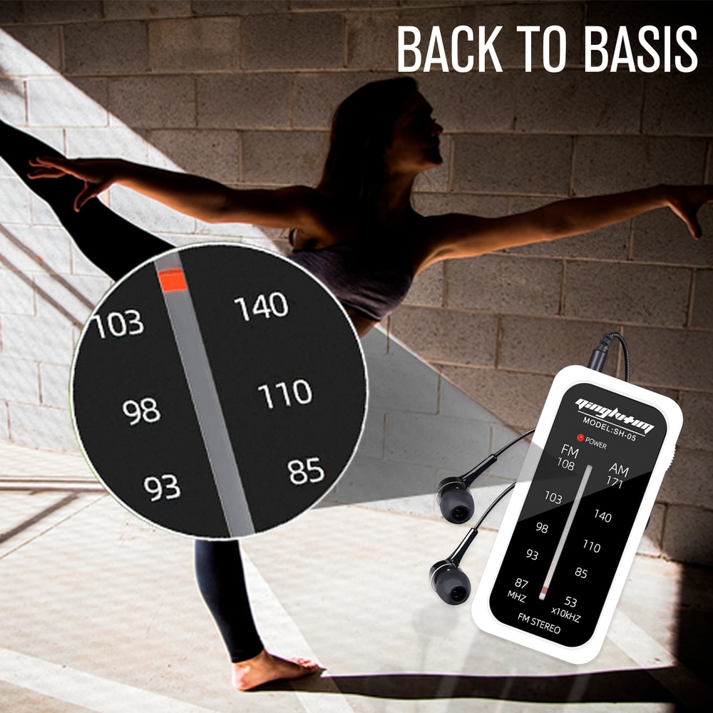 PocketWave Portable AM FM Radio with Speaker and Headphone Jack