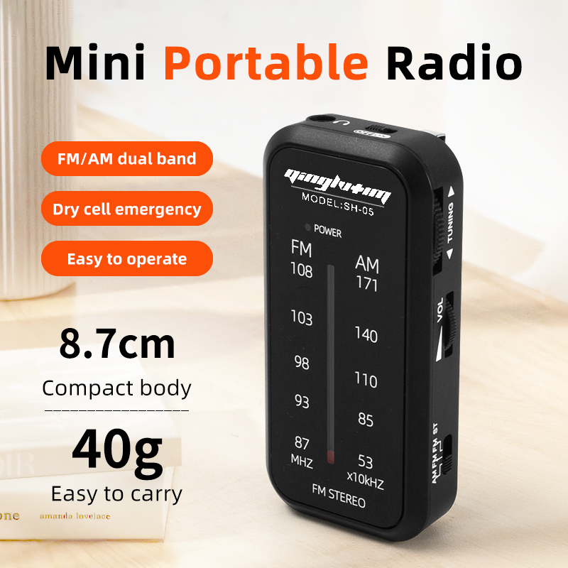 PocketWave Portable AM FM Radio with Speaker and Headphone Jack