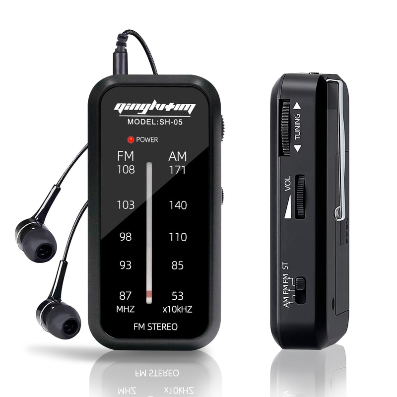 PocketWave Portable AM FM Radio with Speaker and Headphone Jack