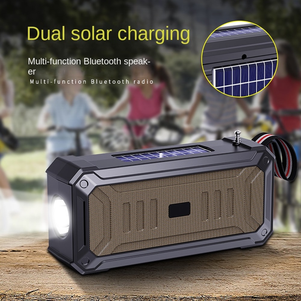 Solar Bluetooth Speaker With FM Radio Flashlight And USB Playback 1