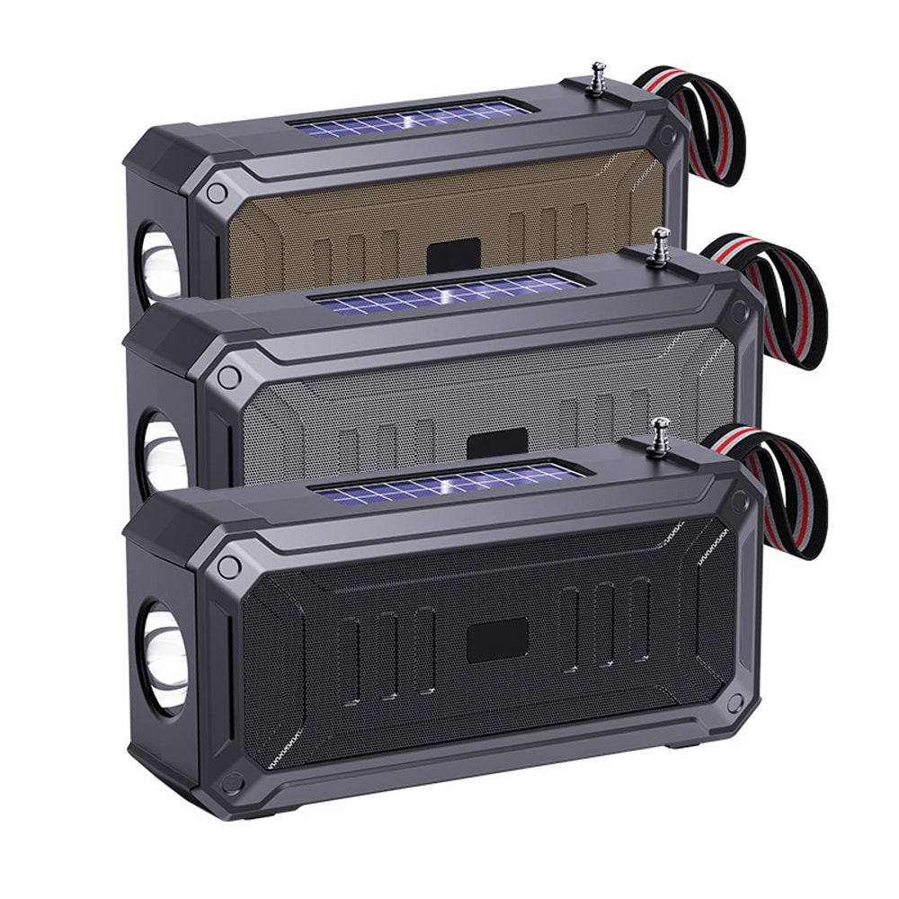 Solar Bluetooth Speaker With FM Radio Flashlight And USB Playback 4