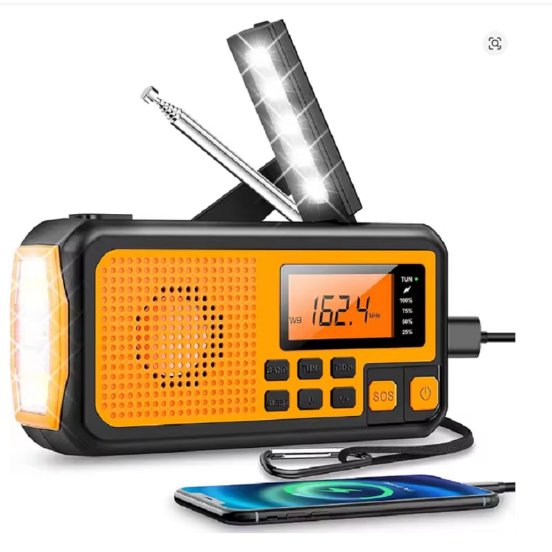 Emergency Solar Radio With Hand Crank LED Flashlight For Blackouts And Outdoor Survival 1