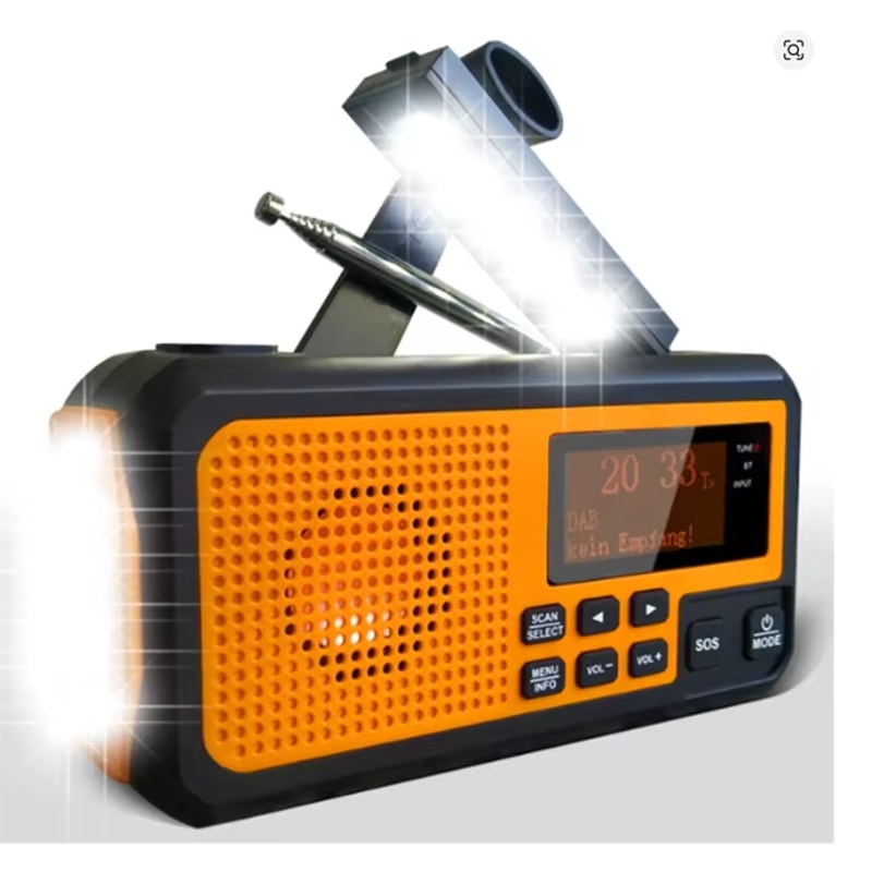 Emergency Solar Radio With Hand Crank LED Flashlight For Blackouts And Outdoor Survival 2
