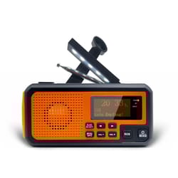 emergency solar radio with hand crank led flashlight for blackouts and outdoor survival