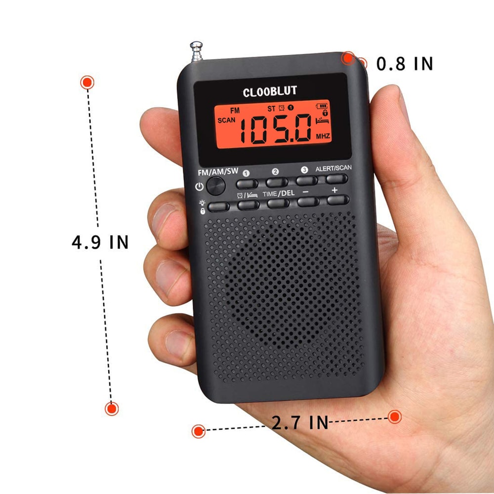 Portable AM FM Radio With LCD Alarm Clock And Earphones 2