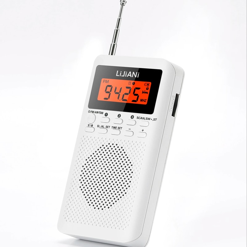 Portable AM FM Radio With LCD Alarm Clock And Earphones 5