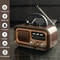 Retro Bluetooth Radio with Solar Charging Portable AM FM Speaker