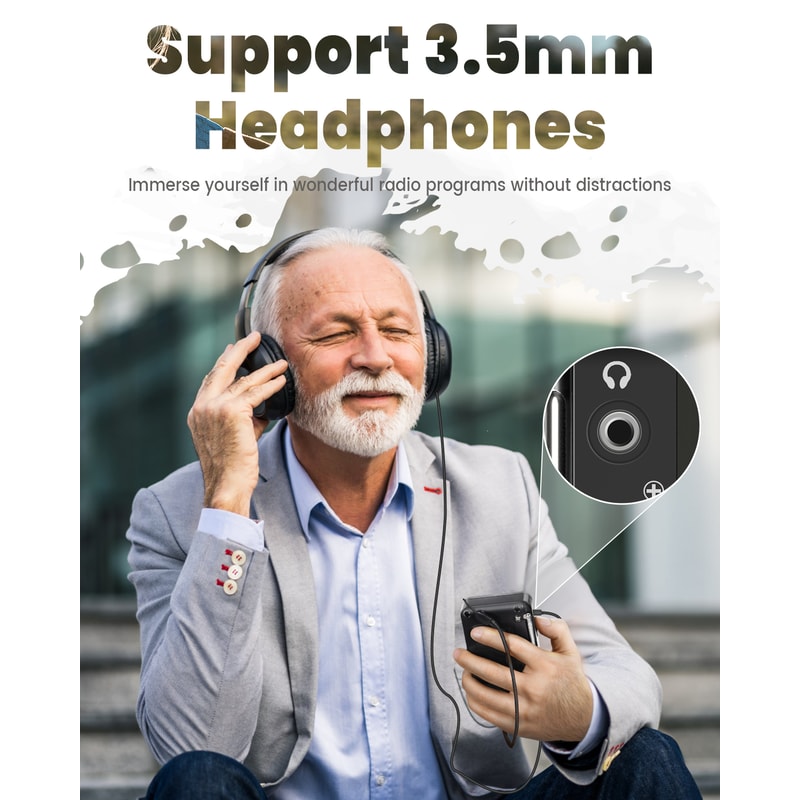 Portable AM FM Shortwave Radio with USB-C Charging and Clear Speaker