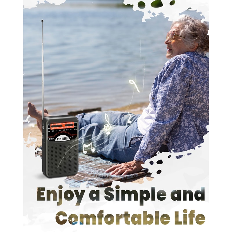 Portable AM FM Shortwave Radio with USB-C Charging and Clear Speaker