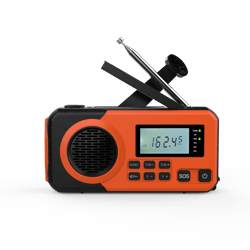 solar hand crank emergency weather radio with flashlight and phone charger