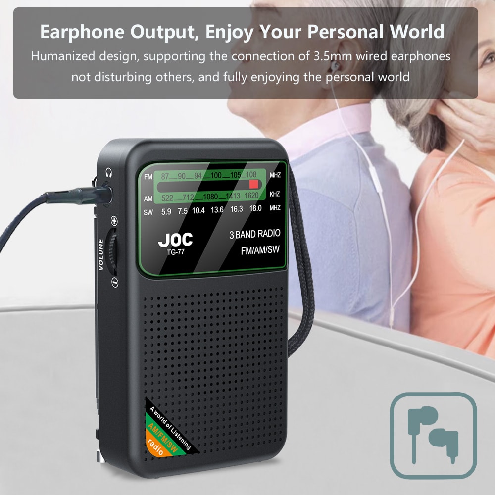 Rechargeable Portable AM FM SW Pocket Radio With Earphone And LCD Display 3