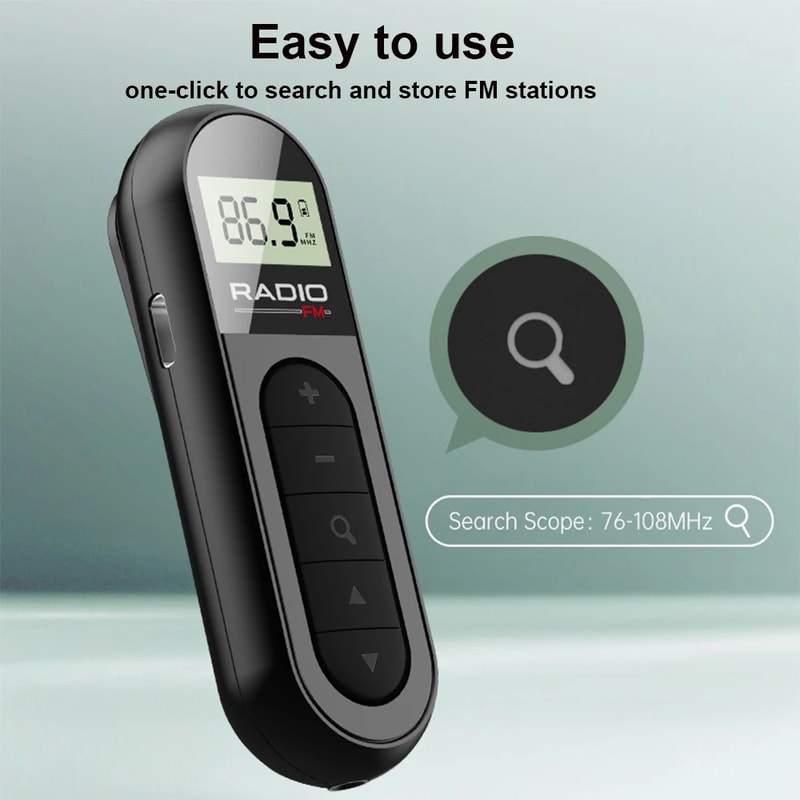 Rechargeable Portable FM Radio With Digital Tuning And Earphones For Walking Hiking And Travel 4