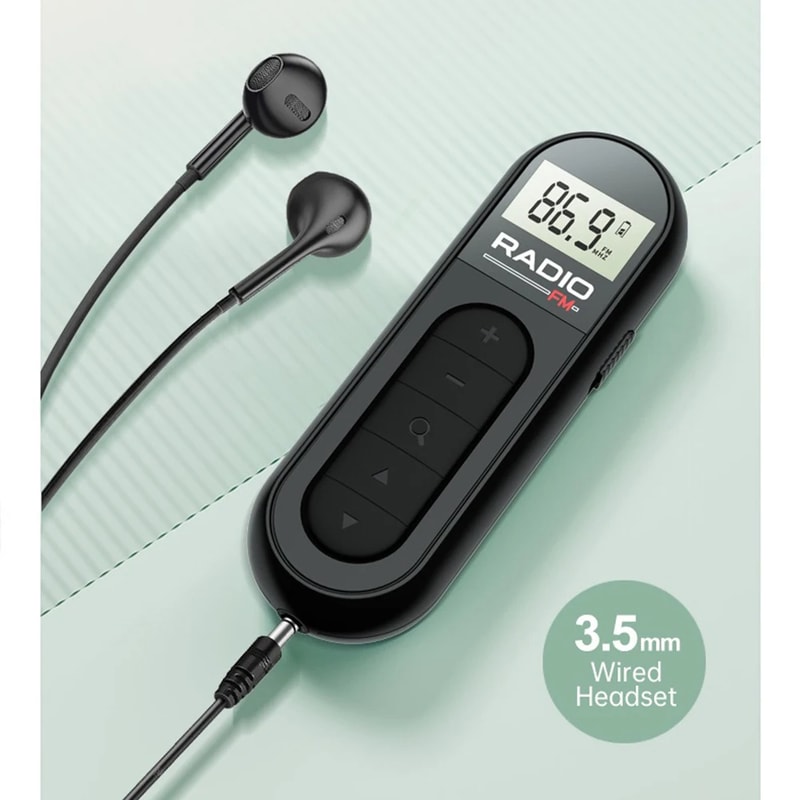 Rechargeable Portable FM Radio With Digital Tuning And Earphones For Walking Hiking And Travel 1