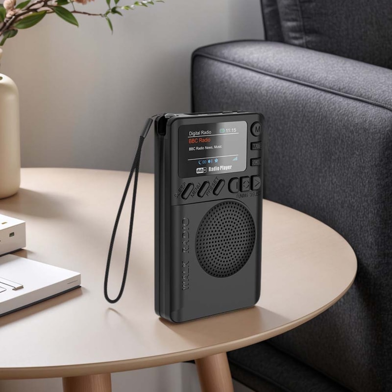 Portable DAB FM Radio With Bluetooth Speaker Player And Headphone Jack 4