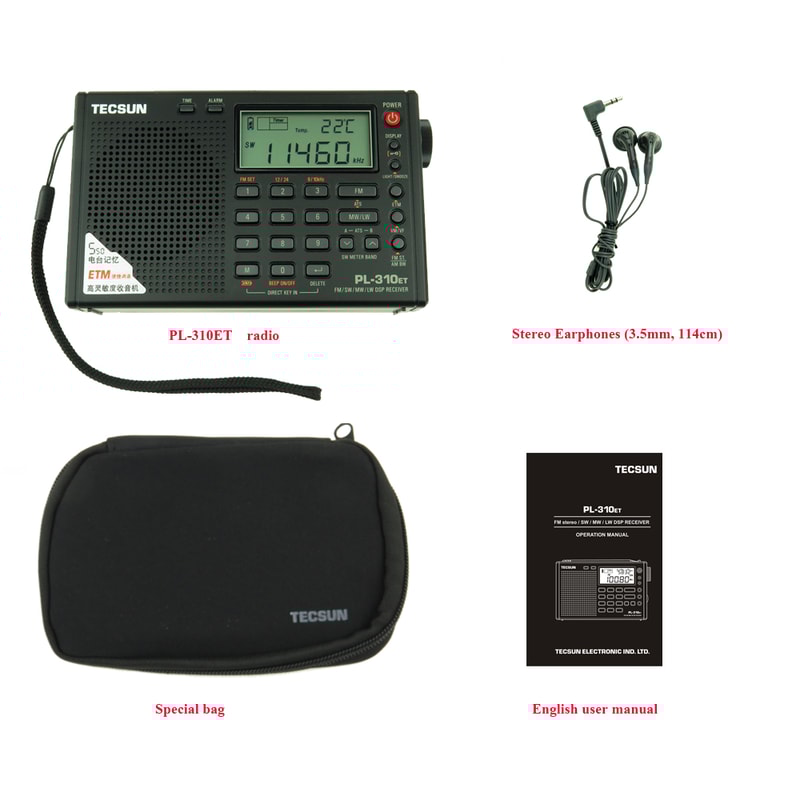 Full Band Portable AM FM Shortwave Radio with Digital Display