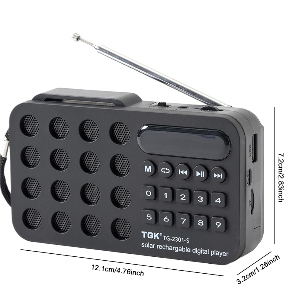 Solar Emergency Radio Portable FM Bluetooth Speaker With USB Card 3