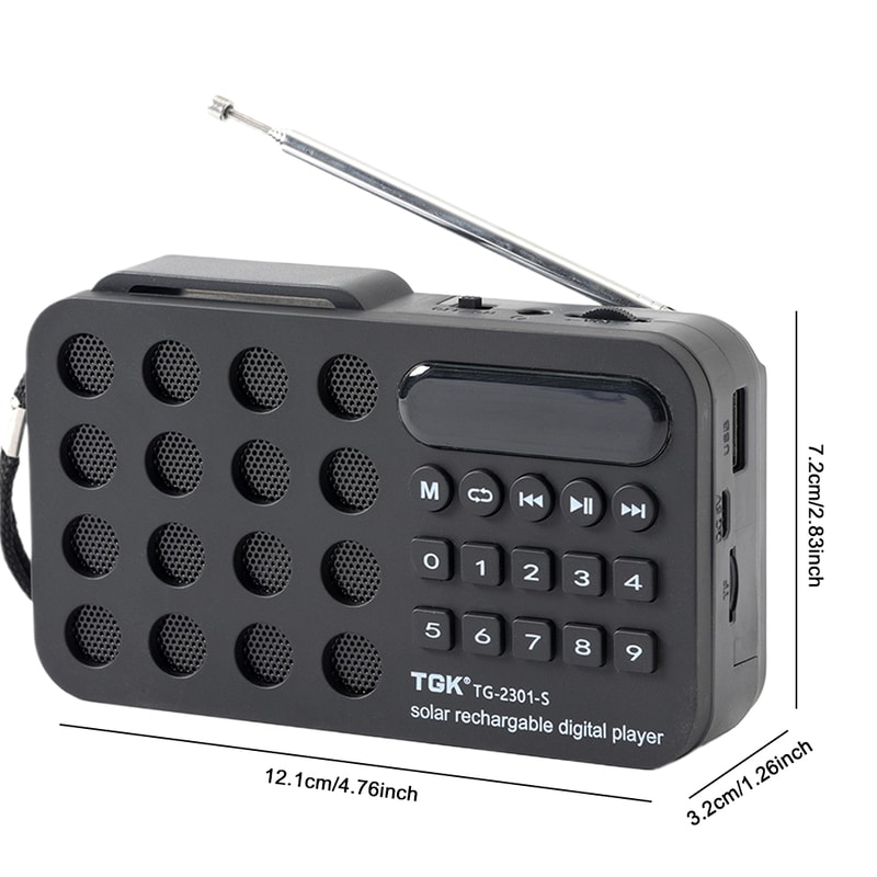 Solar Emergency Radio Portable FM Bluetooth Speaker With USB Card 3