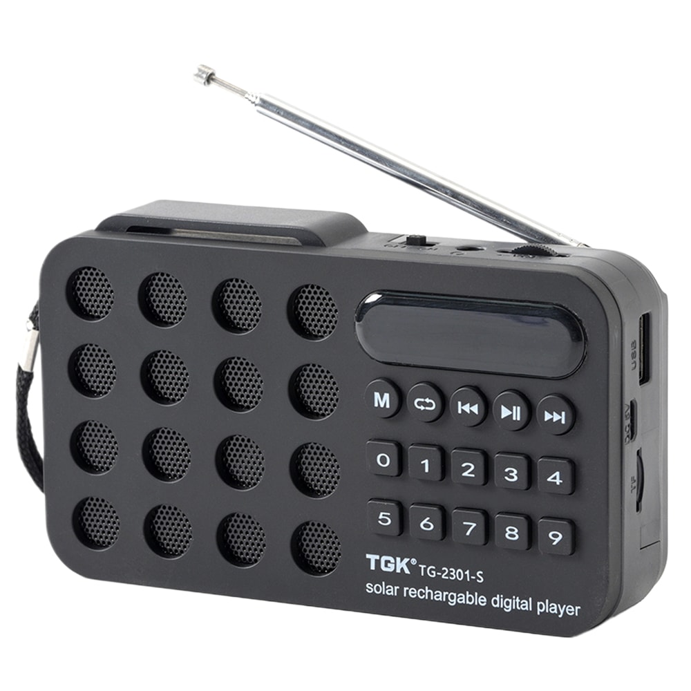 Solar Emergency Radio Portable FM Bluetooth Speaker With USB Card 5