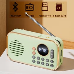 portable fm radio bluetooth speaker rechargeable pocket radio with usb playback