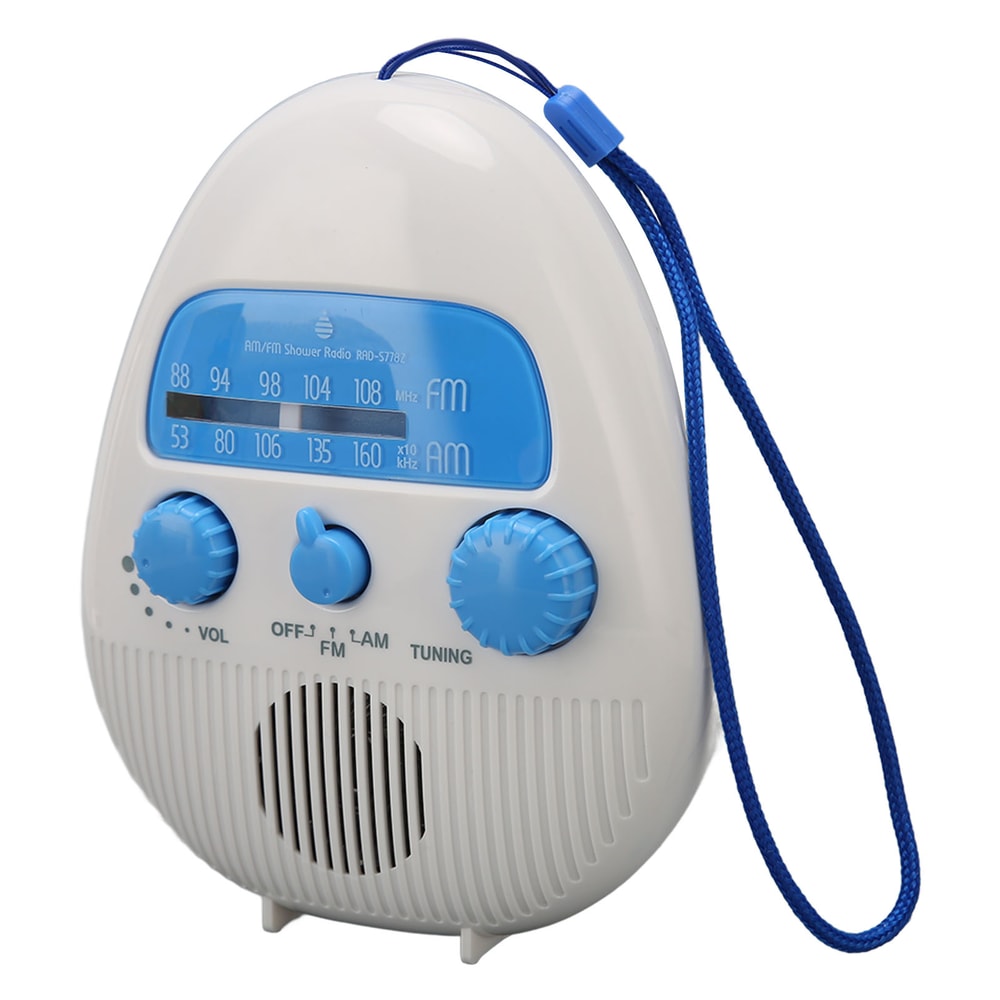 Portable Waterproof Shower Radio With Built In Speaker And AM FM Tuning 2