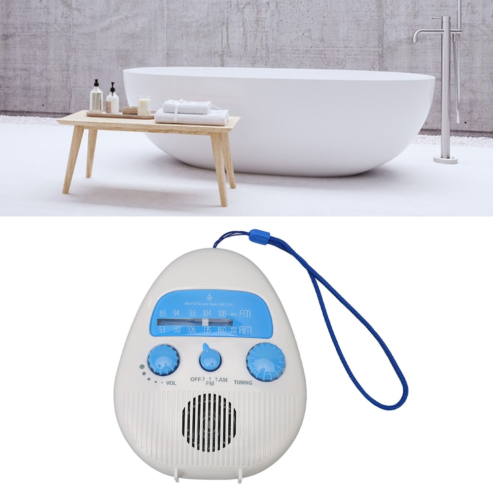 Portable Waterproof Shower Radio With Built In Speaker And AM FM Tuning 4